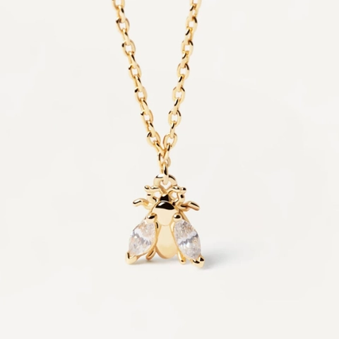 Collar con Colgante de Abeja de Plata de Ley 925 para Mujer Minimalista Oro Plata Diamante de Imitación Joyería Regalo