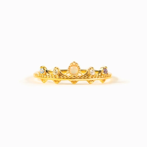 925 Sterling Zilveren Kroon Ring Voor Vrouwen Luxe Verguld Vintage Zirconia Ingelegd Mode Sieraden Vingerring Cadeau
