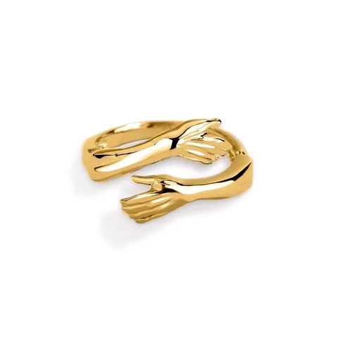 925 Sterlingsilber Umarmende Hände Offener Ring Verstellbarer Hug Ring Mode Schmuck Fingerring Geschenk Für Damen