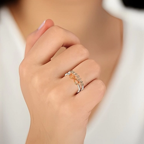 925 Sterlingsilber Unendlichkeitssymbol Ring Für Damen Doppelschicht Verstellbarer Offener Ring Silber Strass Minimalistischer Fingerring Schmuck Geschenk