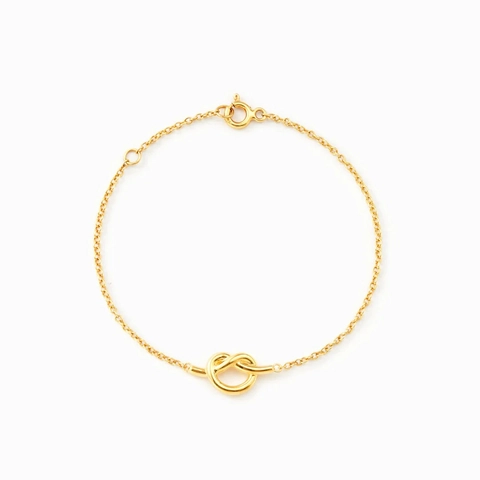 925 Sterlingsilber Knoten Armband Für Damen Einfache Mode Geometrische Knoten Wickelkette Armband Vergoldet Minimalistischer Schmuck Geschenk