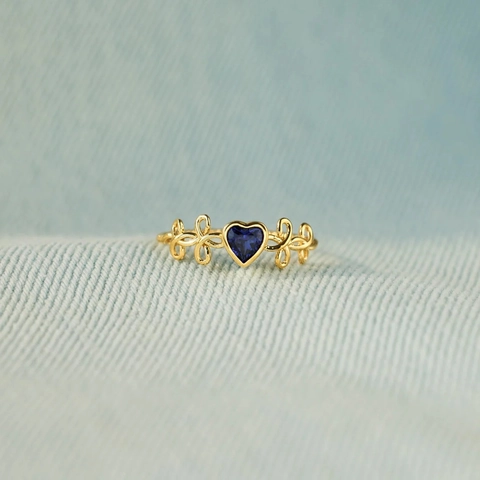 S925 Sterling Silver Heart Blue Rhinestone Infinity Ring For Women Gold Plated Filigree Cross Fashion Jewelry Elegant Gift