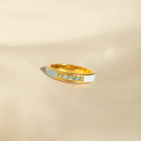 Anillo de Plata de Ley S925 Esmalte Circonia Geométrico Minimalista Moda Anillo para Mujer Diario Fiesta Joyería Regalo