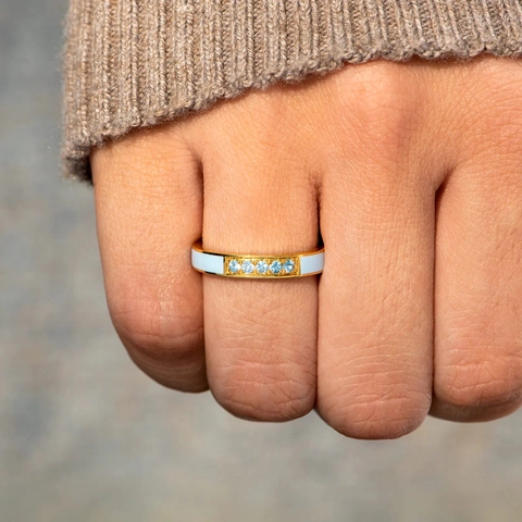Anillo de Plata de Ley S925 Esmalte Circonia Geométrico Minimalista Moda Anillo para Mujer Diario Fiesta Joyería Regalo