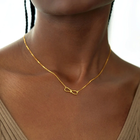 925 Sterlingsilber Infinity Knoten Halskette Für Damen Vergoldet Minimalistische Schleife Glücksbringer Anhänger Schmuck