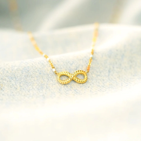 Collana Infinito in Argento Sterling 925 con Smalto Colorato per Donna Placcata Oro Pendente Numero 8 Fortunato Gioielli