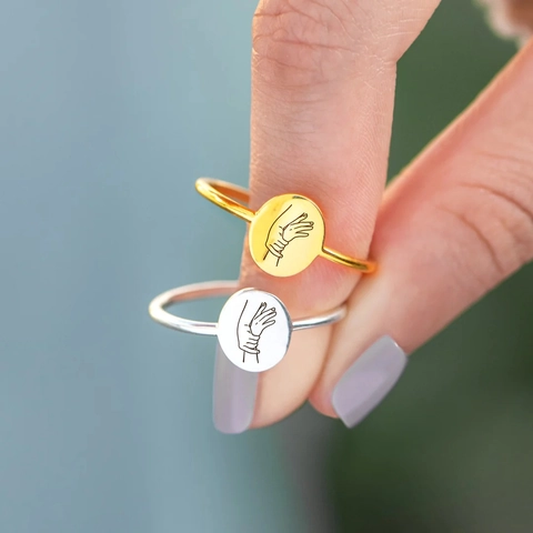 S925 Sterlingsilber Freundschaft Händchenhaltend Ring Für Damen Minimalistisch Gold Silber Plattiert Elegant Mode Finger Schmuck Geschenk