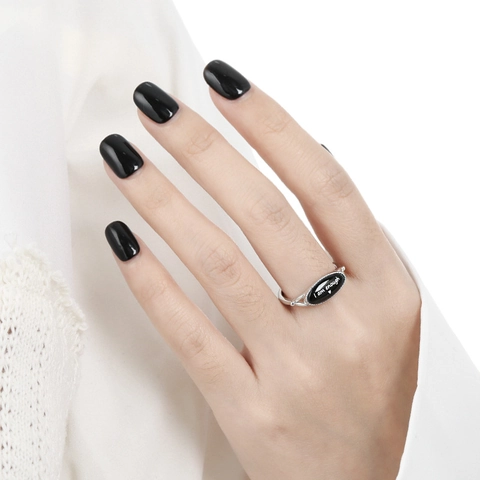 925 Sterling Silver I Am Enough Letter Open Ring For Women Minimalist Shell Agate Heart Adjustable Fashion Jewelry Finger Ring