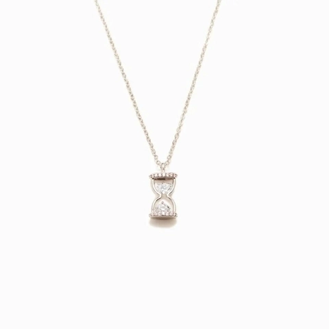 925 Sterlingsilber Sanduhr Anhänger Halskette Für Damen Einfache Mode Strass Schlüsselbeinkette Schmuck Elegantes Geschenk