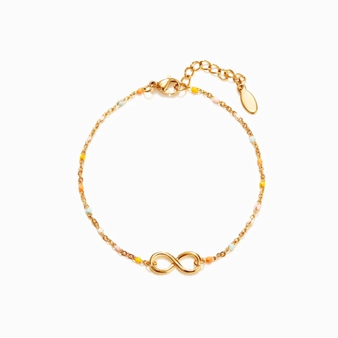 925 Sterlingsilber Unendlichkeit Armband Vergoldet Bunte Emaille Perlen Glück Unendlichkeit Armband Für Damen Freundschaft Geschenk