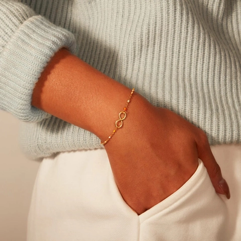 925 Sterlingsilber Unendlichkeit Armband Vergoldet Bunte Emaille Perlen Glück Unendlichkeit Armband Für Damen Freundschaft Geschenk