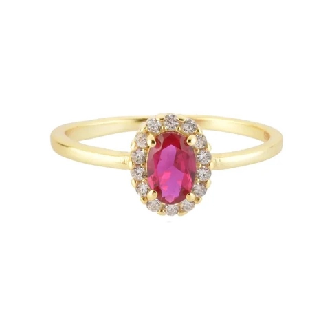S925 Sterlingsilber Roter Zirkonia Ovaler Halo Ring Für Damen Vintage Vergoldeter Geometrischer Mode Hochzeits Party Finger Schmuck