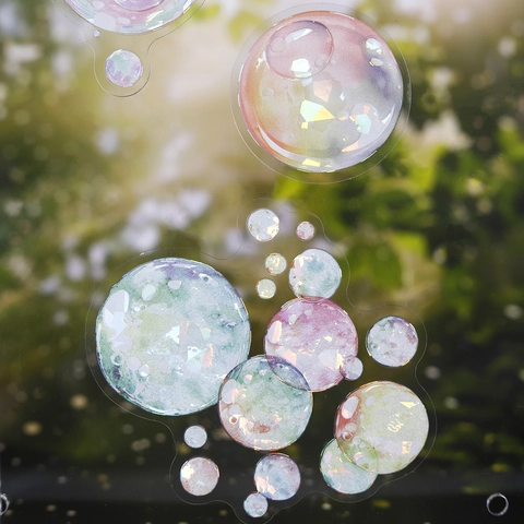 Bubble Adventure Serie Irillerende PET Schelplicht Stickers Voor Scrapbooking DIY Decoratie Dromerige Sterren Bellen Stickers