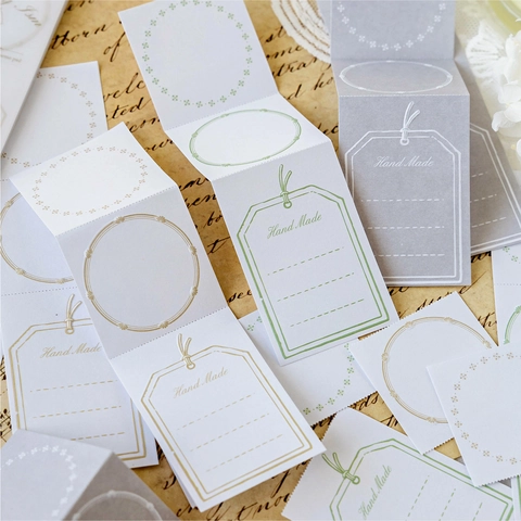 Blocchi per Appunti Vintage in Carta Kraft a Rilievo per Scrapbooking Decorazione Fai-da-te Etichette Serie Gentle Years Cartoleria