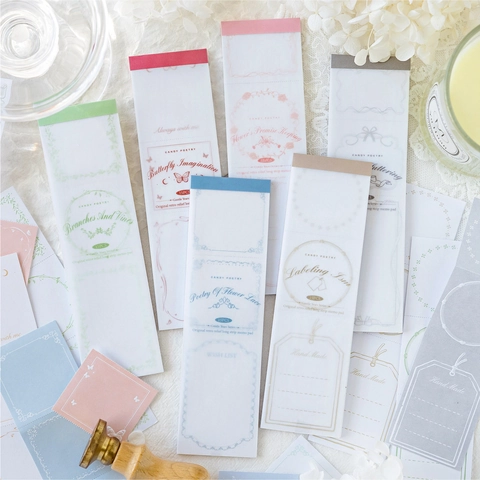 Blocchi per Appunti Vintage in Carta Kraft a Rilievo per Scrapbooking Decorazione Fai-da-te Etichette Serie Gentle Years Cartoleria