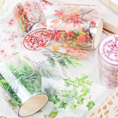Retro Botanische Bloem PET Decoratieve Tape Romantische Tuin Tak Serie Transparant Scrapbooking DIY Materiaal Sticker