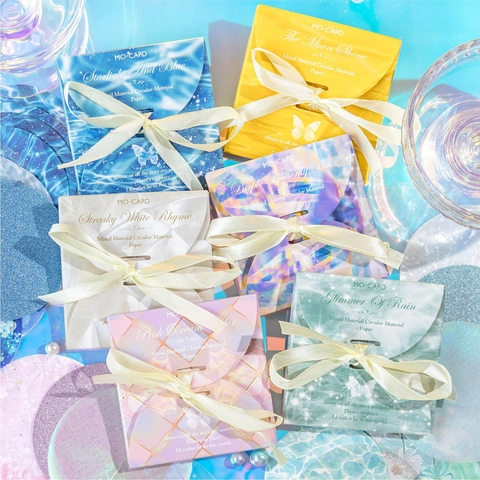 Retro Round Scrapbooking Material Paper Specialty Paper Laser Film Galaxy Butterfly Decorative Paper For DIY Journaling Craft