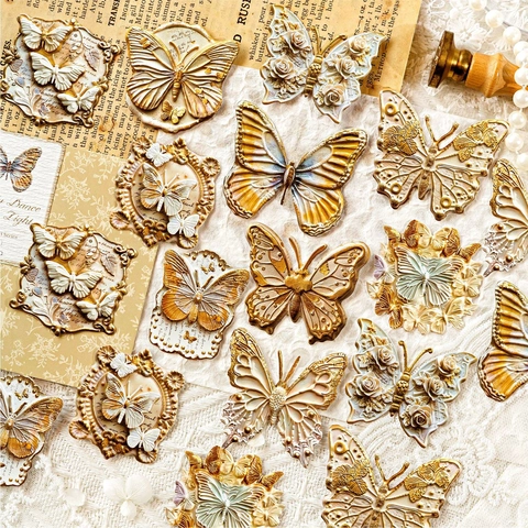 Adesivi in Carta Speciale con Farfalla a Rilievo Vintage per Scrapbooking Diario Decalcomanie Floreali Decorative Materiale DIY