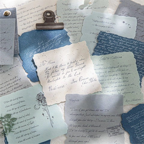 Pensamientos Cartas Serie Scrapbooking Papel Material Retro Escritura Inglesa Papel Decorativo Para DIY Artes Artesanía