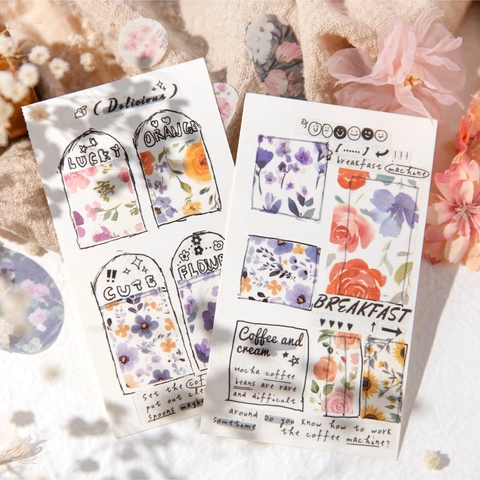 Nastro Washi Floreale Serie Dreams Among Flowers per Scrapbooking Adesivi Washi Decorativi Fai Da Te Nastro Artistico Estetico Vintage