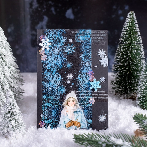 Snow Poetry Series PET Decorative Tape Snowflake Landscape Washi Tape For Journaling DIY Craft Scrapbooking