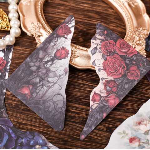 Autocollants de Coin Décoratifs Série Retro Story Interforest Papier Motif Fleurs Papillon Fournitures de Scrapbooking Collage