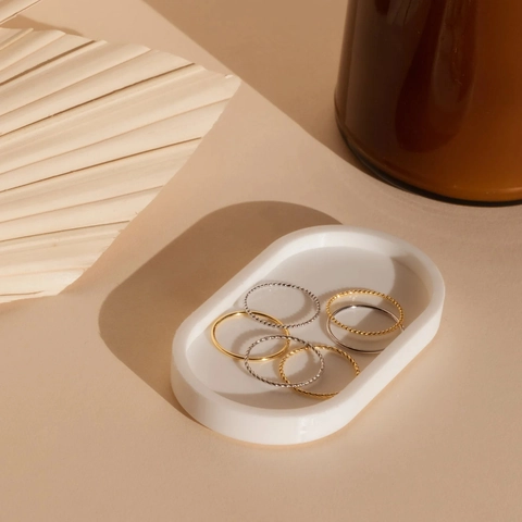 S925 Sterlingsilber Minimalistischer Ring Für Damen Galvanisiert Platin Gold Glatt Perlen Gedreht Stapelbarer Ring Modeschmuck