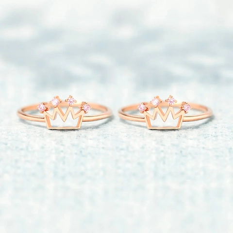 925 Sterlingsilber Krone Ring Für Damen Roségold Strass Best Bitches Buchstabe Ring Mode Schmuck Fingerring Geschenk