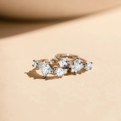 925 Sterlingsilber Rund Strass Ohrringe Minimalistisch Mode Ins Westlicher Stil Geometrisch Ohrstecker Schmuck Für Damen