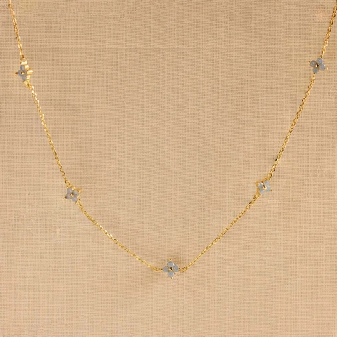 925 Sterlingsilber Vierblättriges Kleeblatt Anhänger Halskette Für Damen Elegante Blume Künstliche Perle Kleeblatt Kette Schmuck