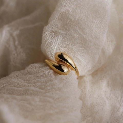 S925 Sterlingsilber Unregelmäßiger Hug Ring Für Damen Minimalistisch Verstellbar Vergoldet Flüssige Linie Offener Ring Mode Schmuck