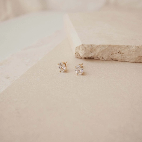 Pendientes de Botón Minimalistas de Plata de Ley 925 Con Circonia Ovalada Joyería de Moda Geométrica Dorada Para Mujer