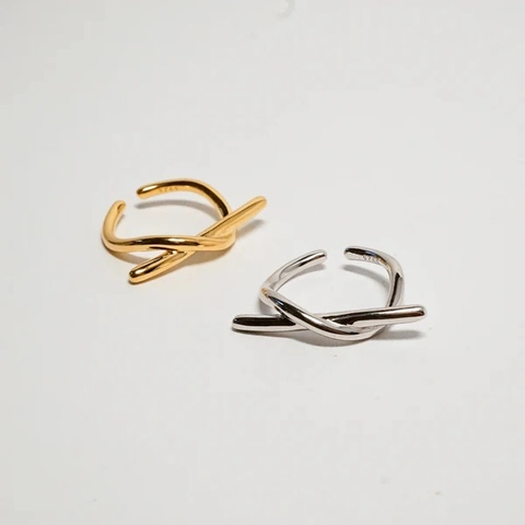 925 Sterling Silver Adjustable Open Ring For Women Minimalist Irregular Twisted Geometric Knot Fashion Jewelry Ring Gift