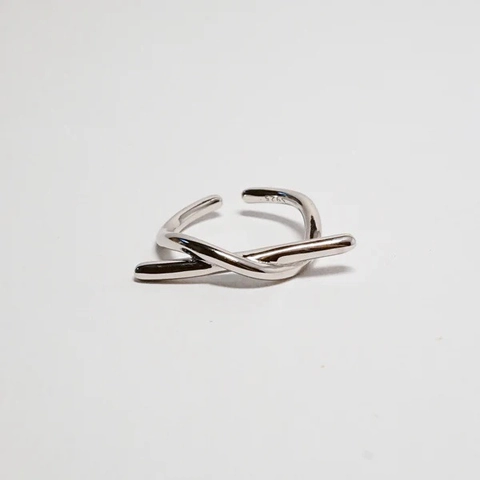 925 Sterling Silver Adjustable Open Ring For Women Minimalist Irregular Twisted Geometric Knot Fashion Jewelry Ring Gift
