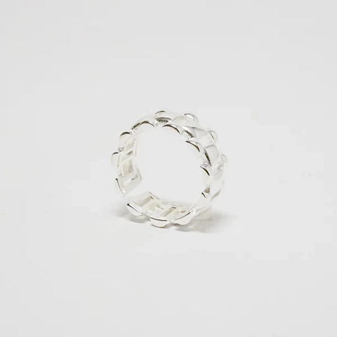 Anillo de Plata de Ley S925 Ajustable Cuadrado Irregular para Mujer Anillo Abierto Geométrico Minimalista Joyería de Moda