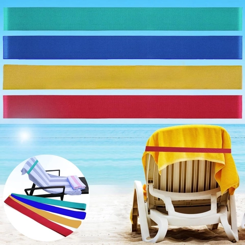 Outdoor Elastic Beach Towel Band Polyester Nylon Windproof Chair Towel Clips Straps For Cruise Pool Sun Loungers Vacation