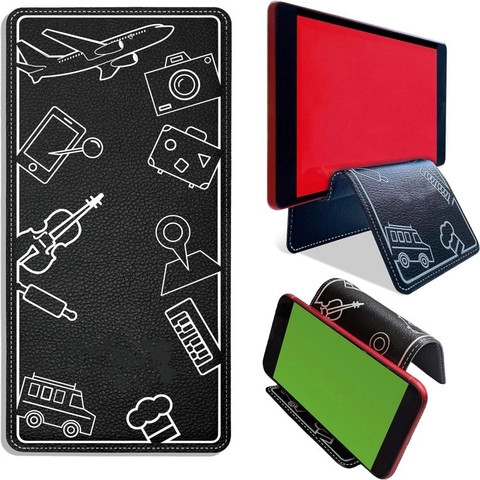 Supporto Flessibile Pieghevole per Telefono e Tablet da Viaggio in Aereo Supporto Portatile in Pelle e Metallo per Smartphone