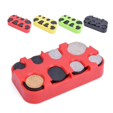 Portable Plastic Coin Organizer Box For Euro Dollar Multiple Slots Coin Dispenser Holder Change Storage For Car Travel Home Organizer