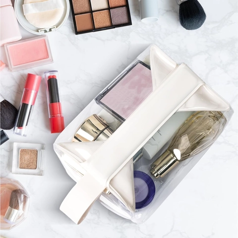 Trousse De Maquillage En PVC Transparent Avec Fermeture Magnétique Organisateur De Toilette De Voyage Étanche Sac De Maquillage