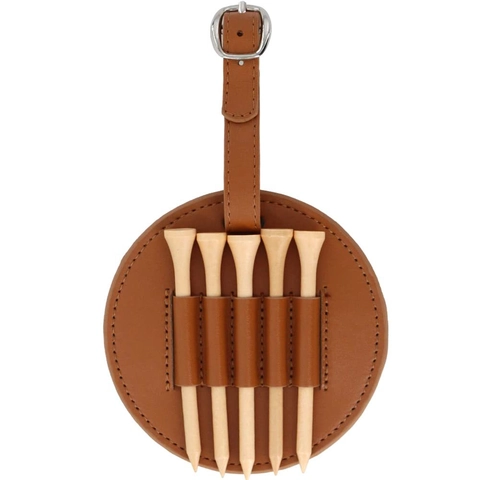 Étui de Rangement Portable pour Tees de Golf en Cuir PU avec Boucle en Métal Sangle Réglable Équipement de Sport pour Hommes Femmes