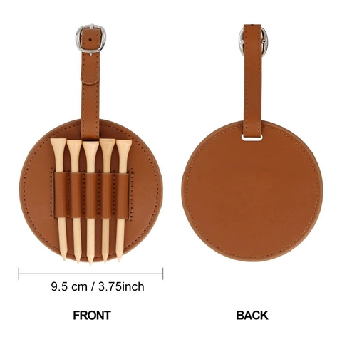 Étui de Rangement Portable pour Tees de Golf en Cuir PU avec Boucle en Métal Sangle Réglable Équipement de Sport pour Hommes Femmes