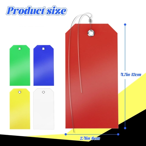Waterproof PVC Shipping Tags With Pre-Threaded Iron Wire Blank Colored Luggage Labels For Cargo Inventory Organization Office Supplies