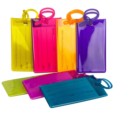 Waterproof PVC Luggage Tag For Travel Suitcase Backpack Name ID Address Identification Label Colorful Soft Rubber Tag