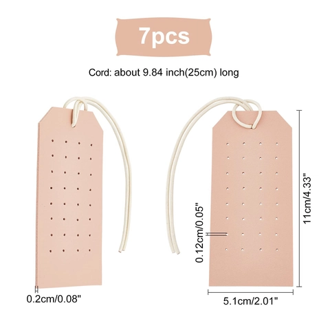 Minimalist PU Leather Earring Holder Peach Puff Earring Display Card Stud Earring Organizer Hanging Jewelry Storage Tag