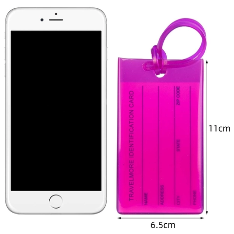 Waterproof PVC Luggage Tag For Travel Suitcase Backpack Name ID Address Identification Label Colorful Soft Rubber Tag