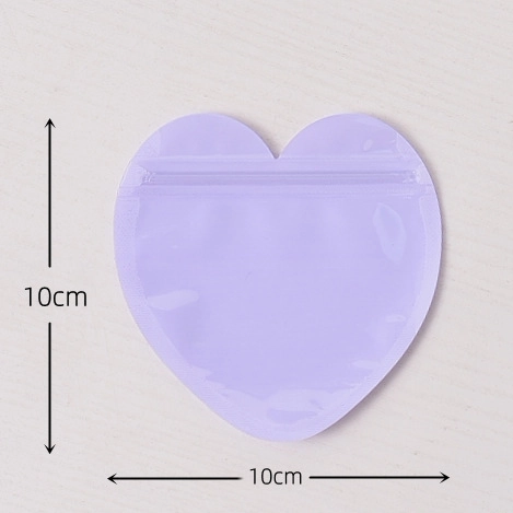 Macaron Color PVC Heart Apple Shaped Ziplock Bag Semi Transparent Small Jewelry Packaging Gift Sealing Bag