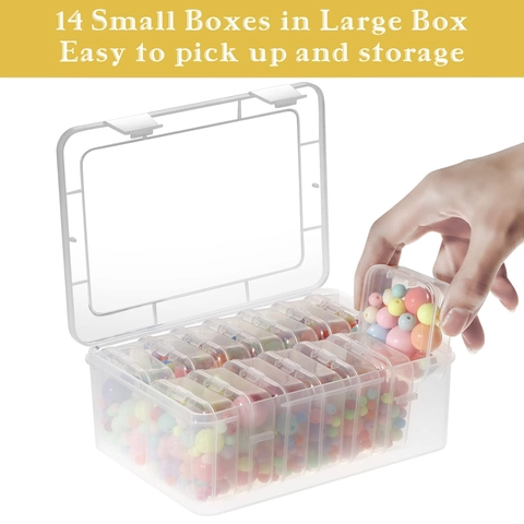 Transparent Plastic Jewelry Storage Box Portable Mini Rectangular Bead Organizer Clear Nail Art Display Case Travel Container