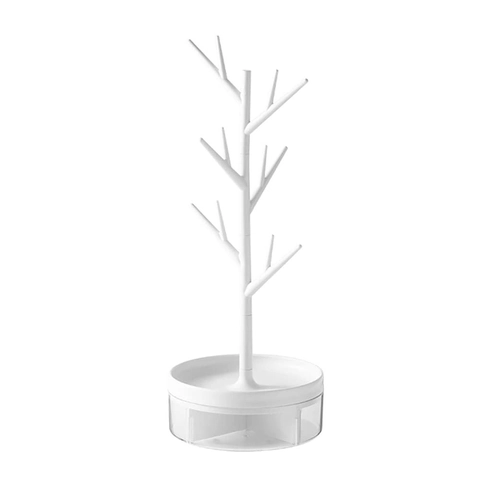 Moderner Baumform Schmuckständer Rotierende Basis Ohrring Halskette Display Stand Abnehmbare Zweige Desktop Schmuck Aufbewahrung