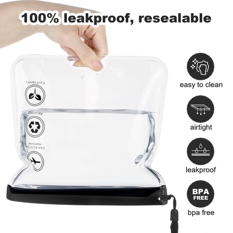 TSA Approved Clear Toiletry Bag EVA Waterproof Makeup Bag With Lanyard Resealable Portable Travel Wash Bag For Liquids