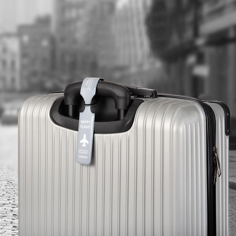 Waterproof PVC Airplane Luggage Tags Suitcase Travel Bag ID Identifier Labels Integrated Hanging Loop For Women Men